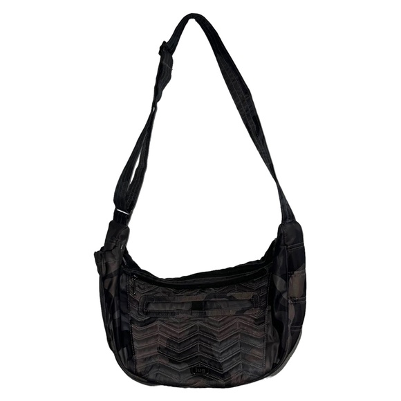 Lug Boomerang Charcoal-Gray Camo Print Crossbody Sling Freestyle Bag AS IS - Picture 12 of 16